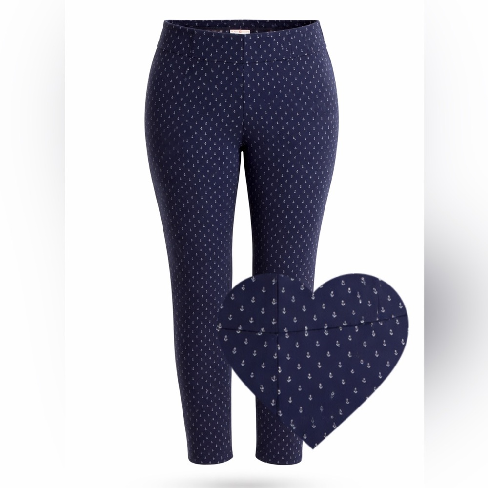 Chico’s Perfect‎ Stretch Navy Anchor Ankle Pants – Size 1.5
